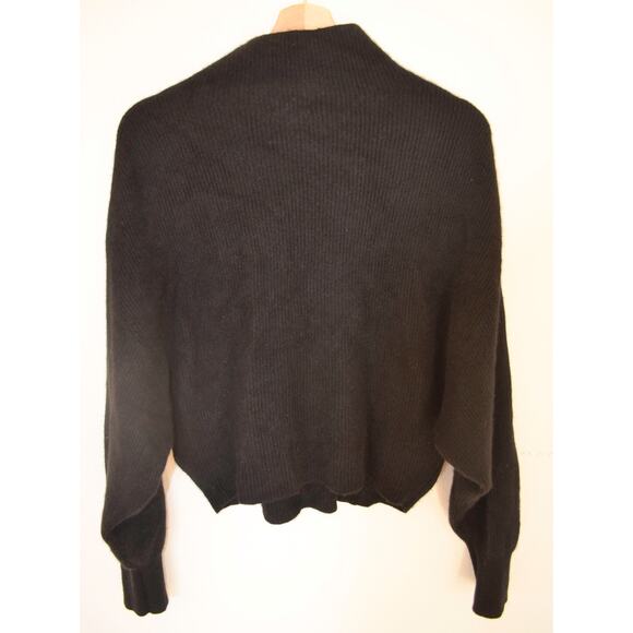 Anthropologie The Enza Ribbed Cashmere Sweater Cropped Long Sleeve Edition Black - Picture 4 of 7